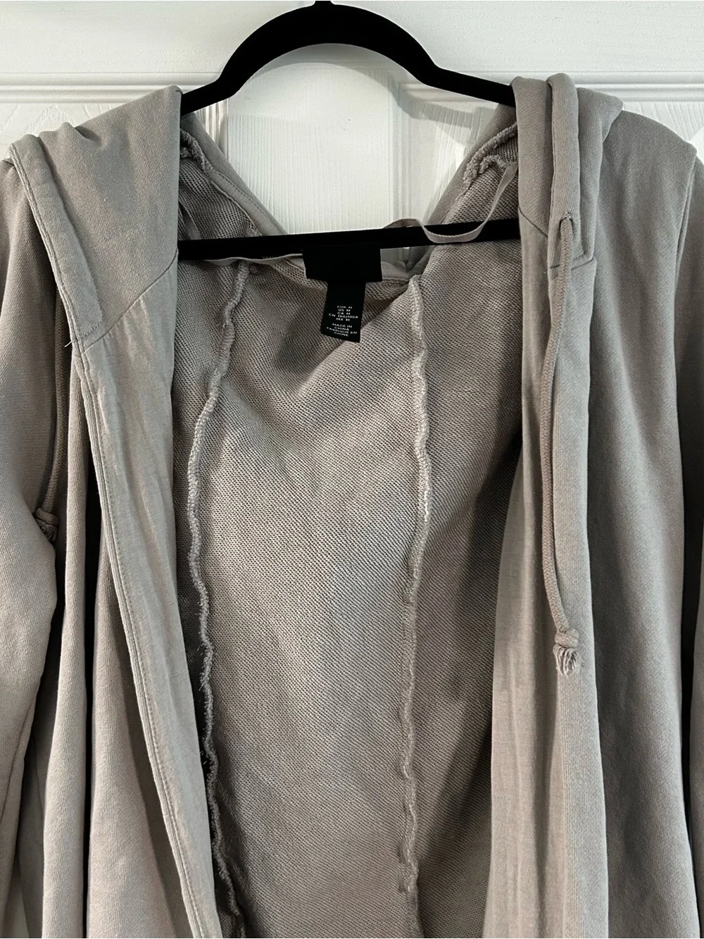 H&M Men’s Hooded Open-Front Long Hooded Cardigan - Gray
